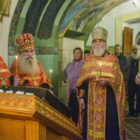 Вечером 7 ноября 2018 года, накануне дня памяти святого Димитрия Солунского в храме великомученика Димитрия города Пскова было совершено праздничное Всенощное бдение.