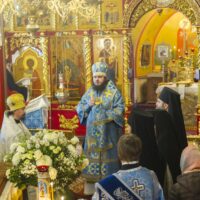 В праздник Сретения Господня в Псково-Печерском монастыре прошел престольный праздник.