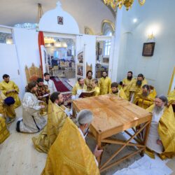 Митрополит Тихон совершил великое освящение воинского храма святого князя Александра Невского в городе Пскове