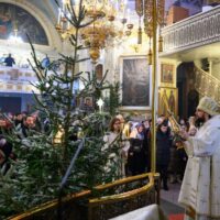 В празднование Собора Пресвятой Богородицы митрополит Арсений совершил Литургию в Псково-Печерском монастыре