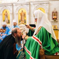 Митрополит Матфей сослужил Святейшему Патриарху Московскому и всея Руси Кириллу на чине наречения архимандрита Варнавы (Снытко) во епископа Великолукского и Невельского