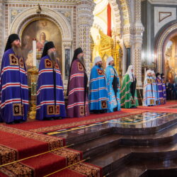 Митрополит Матфей сослужил Святейшему Патриарху за Литургией в день хиротонии архимандрита Варнавы (Снытко) во епископа Великолукского и Невельского