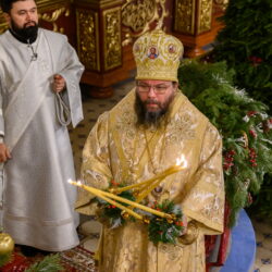 В Рождественскую ночь митрополит Матфей возглавил праздничное богослужение в кафедральном соборе