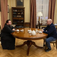 Состоялась рабочая встреча митрополита Матфея и главы города Пскова Бориса Елкина