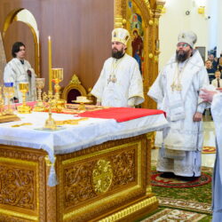 В праздник Сретения Господня митрополит Матфей сослужил за Божественной Литургией в храме Успения Пресвятой Богородицы (в Останкино) города Москвы