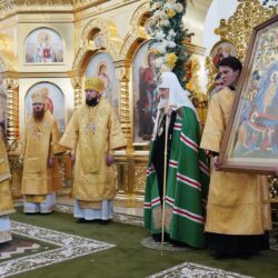 Приветствие митрополита Псковского и Порховского Матфея Святейшему Патриарху Кириллу в день великого освящения храма Успения Пресвятой Богородицы (в Останкино)