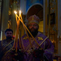 В день памяти преподобномученика Корнилия митрополит Матфей возглавил престольное торжество в Псково-Печерской обители