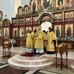 Митрополит Матфей сослужил за всенощным бдением в Троице-Владимирском соборе города Новосибирска 