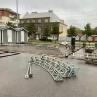 В Печорах начался монтаж площадки фестиваля монастырской кухни «Архондарик»