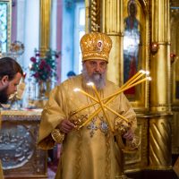 Божественную литургию в Псково-Печерском монастыре совершил митрополит Балтийский и Светлогорский Серафим